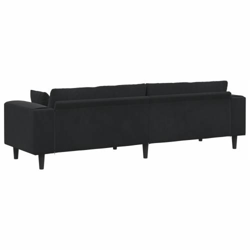 Baršunasta sofa s jastukom s jastukom Crna 208 cm Baršun Cijena