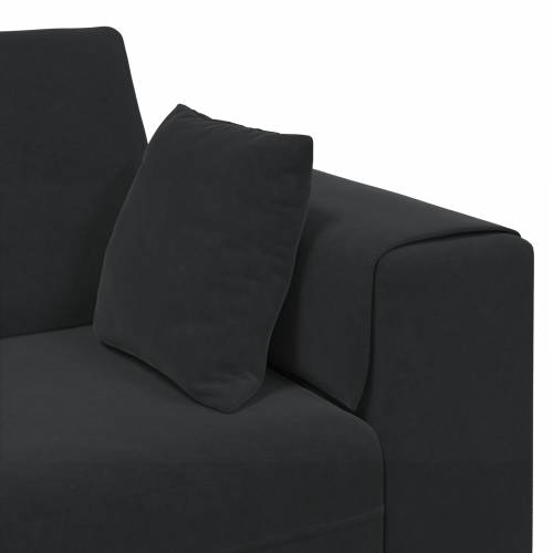 Baršunasta sofa s jastukom s jastukom Crna 208 cm Baršun Cijena