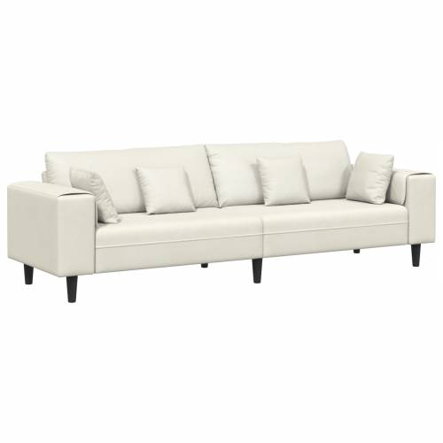 Baršunasta sofa s jastukom s jastukom Krem 208 cm Baršun Cijena