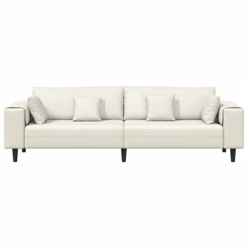 Baršunasta sofa s jastukom s jastukom Krem 208 cm Baršun Cijena