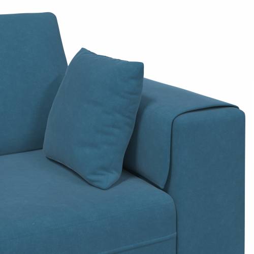 Baršunasta sofa s jastukom s jastukom 3 pcs Plava 208 cm Baršun Cijena