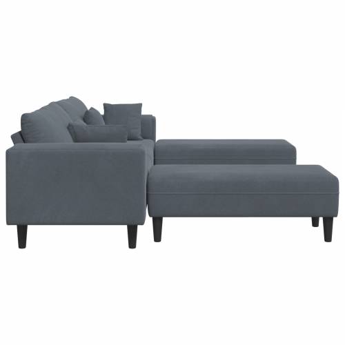 Baršunasta sofa s jastukom s jastukom 3 pcs Tamno siva 208 cm Baršun Cijena