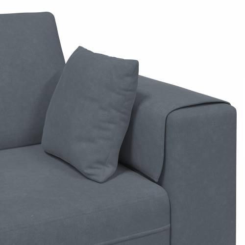 Baršunasta sofa s jastukom s jastukom 3 pcs Tamno siva 208 cm Baršun Cijena