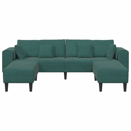 Baršunasta sofa s jastukom s jastukom 3 pcs Tamnozelena 208 cm Baršun Cijena