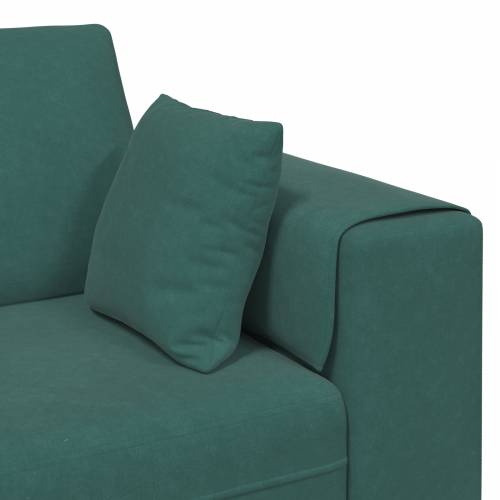Baršunasta sofa s jastukom s jastukom 3 pcs Tamnozelena 208 cm Baršun Cijena
