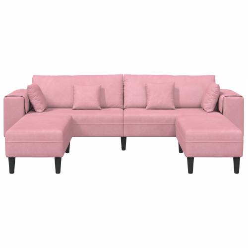 Baršunasta sofa s jastukom s jastukom 3 pcs Roza 208 cm Baršun Cijena