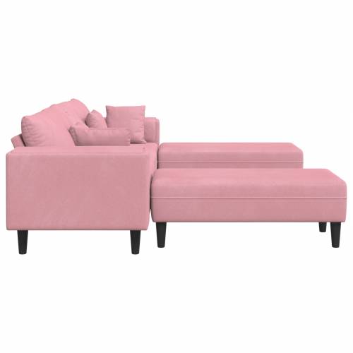 Baršunasta sofa s jastukom s jastukom 3 pcs Roza 208 cm Baršun Cijena