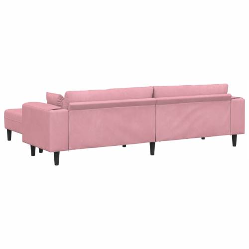 Baršunasta sofa s jastukom s jastukom 3 pcs Roza 208 cm Baršun Cijena