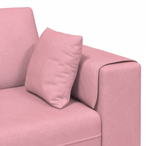 Baršunasta sofa s jastukom s jastukom 3 pcs Roza 208 cm Baršun Cijena
