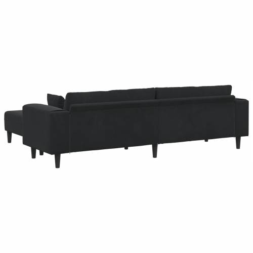 Baršunasta sofa s jastukom s jastukom 3 pcs Crna 208 cm Baršun Cijena