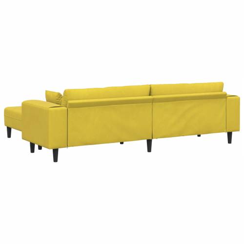 Baršunasta sofa s jastukom s jastukom 3 pcs Žuta 208 cm Baršun Cijena