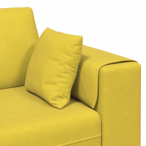 Baršunasta sofa s jastukom s jastukom 3 pcs Žuta 208 cm Baršun Cijena