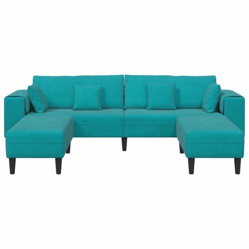 Baršunasta sofa s jastukom s jastukom 3 pcs Tirkizna 208 cm Baršun Cijena