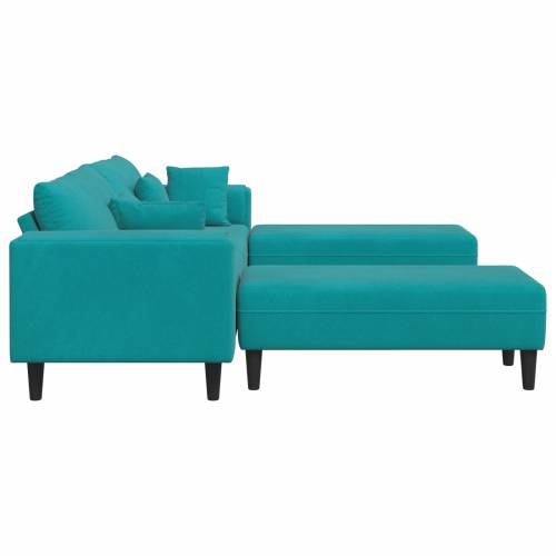 Baršunasta sofa s jastukom s jastukom 3 pcs Tirkizna 208 cm Baršun Cijena