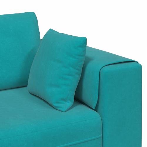 Baršunasta sofa s jastukom s jastukom 3 pcs Tirkizna 208 cm Baršun Cijena