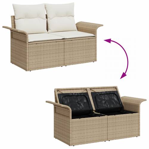 9-dijelni vrtni sofa set s jastucima bež poli ratan akacija Cijena