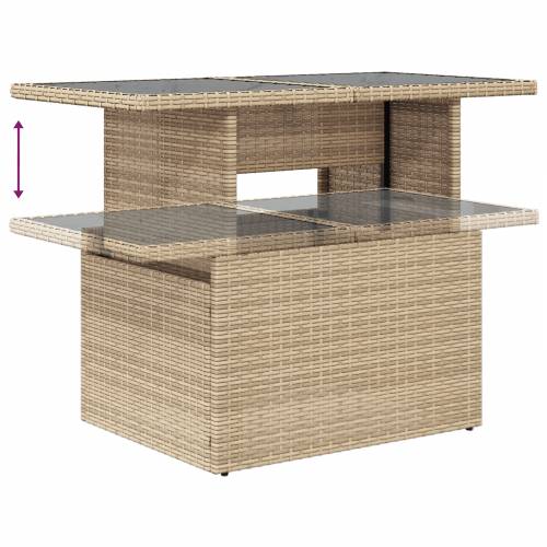 7-dijelni vrtni sofa set s jastučićima bež poli ratana Cijena