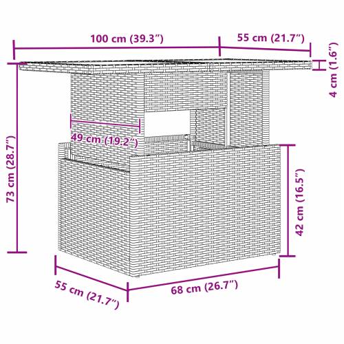 10-dijelni vrtni sofa set s jastučićima bež poli ratan Cijena