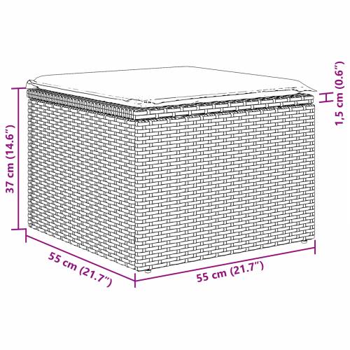 9 dijelni set vrtnih sofa s jastučićima Bež poli ratan Cijena