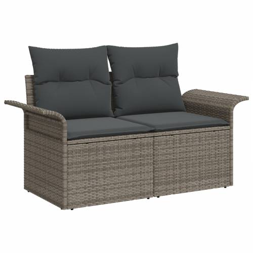 Vrtna garnitura - 9-dijelni set vrtnih sofa s jastučićima sivi poli ratan Cijena
