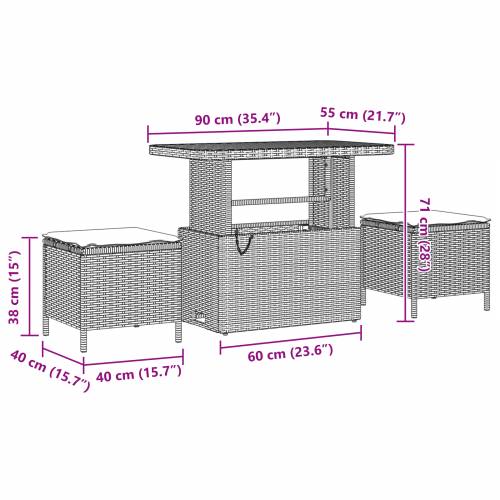 set vrtnih sofa od 9 dijelova s jastučićima bež poli ratan akacija Cijena