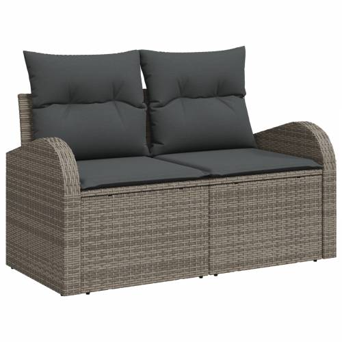 Vrtna garnitura - 8-dijelni set vrtnih sofa s jastučićima sivi poli ratan akacija Cijena
