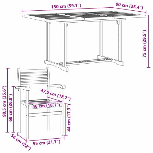 Vrtni set za objed 7 pcs Smeđa Cijena