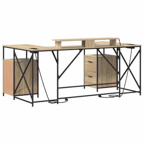 Stol s ladicama s pohranom 182 x 101 x 87.5 cm Konstruirano drvo Cijena