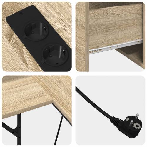 Stol s ladicama s pohranom 182 x 101 x 87.5 cm Konstruirano drvo Cijena