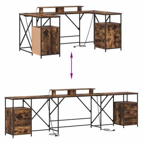 Stol s ladicama s pohranom 182 x 101 x 87.5 cm Konstruirano drvo Cijena