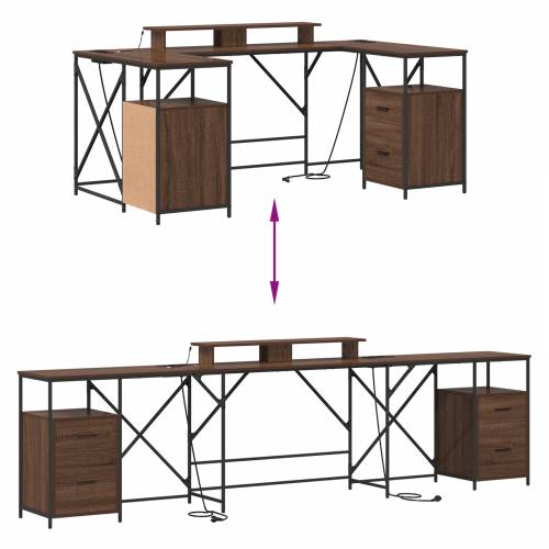 Stol s ladicama s pohranom 182 x 101 x 87.5 cm Konstruirano drvo Cijena
