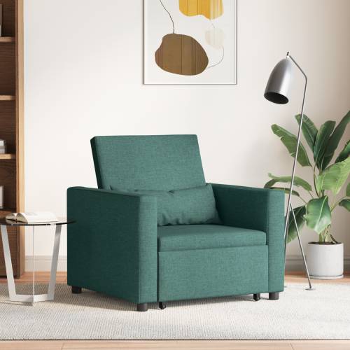3-u-1 Singl Sofa Krevet Konvertibilna Tamnozelena Tkanina Cijena