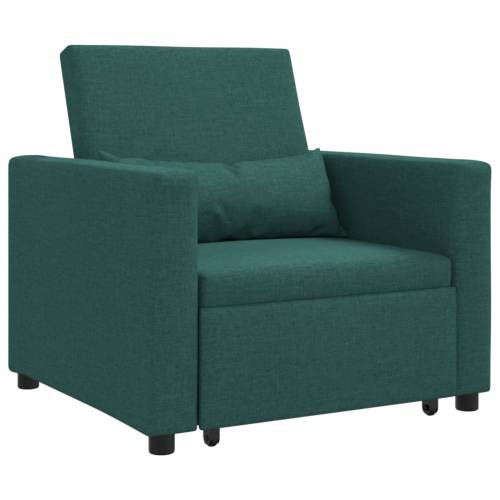 3-u-1 Singl Sofa Krevet Konvertibilna Tamnozelena Tkanina Cijena