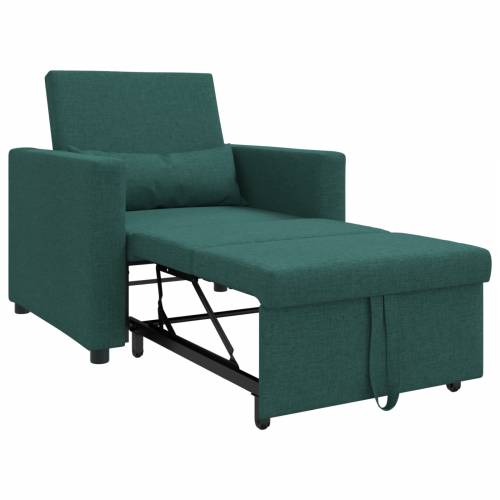 3-u-1 Singl Sofa Krevet Konvertibilna Tamnozelena Tkanina Cijena