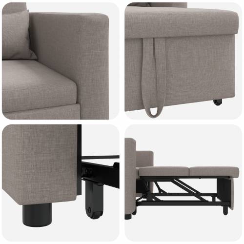 3-u-1 konvertibilni taupe sofa krevet Cijena
