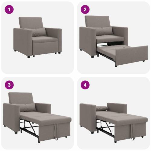 3-u-1 konvertibilni taupe sofa krevet Cijena