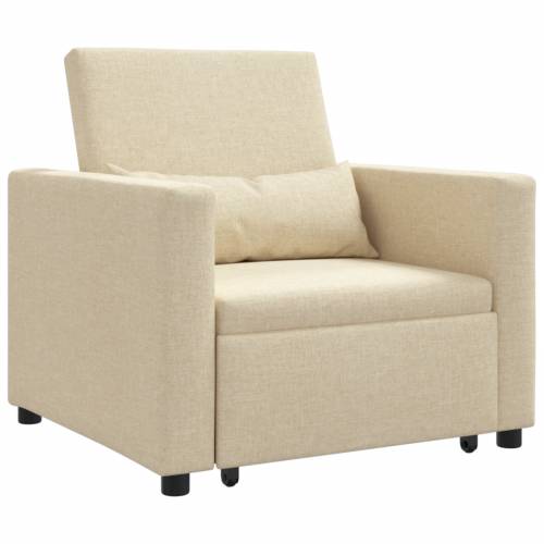 3-u-1 Singl Sofa Krevet Pretvarač Krem Tkanina Cijena
