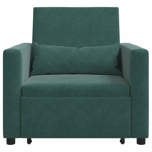 3-u-1 pojedinačna sofa na razvlačenje tamnozelena baršunasta Cijena