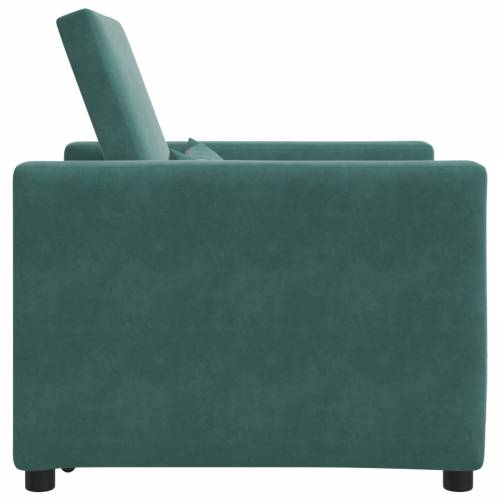 3-u-1 pojedinačna sofa na razvlačenje tamnozelena baršunasta Cijena