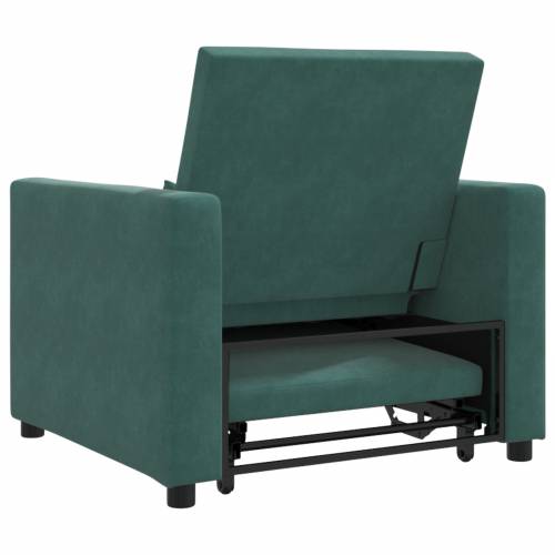3-u-1 pojedinačna sofa na razvlačenje tamnozelena baršunasta Cijena