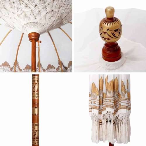 Suncobran Krem 180-190 cm Pamuk & Drvo & Bambus Cijena