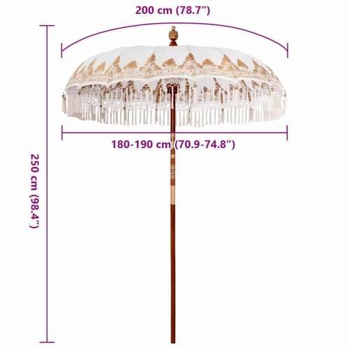 Suncobran Krem 180-190 cm Pamuk & Drvo & Bambus Cijena