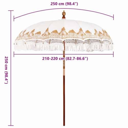 Suncobran Krem 210-220 cm Pamuk & Drvo & Bambus Cijena