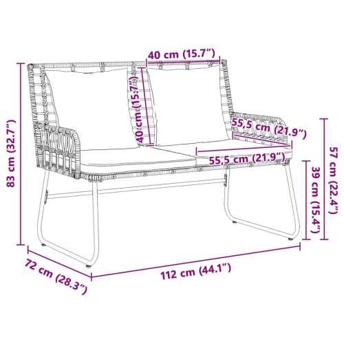 Vrtni set za objed 3 pcs Crna, Antracit 113 x 69 x 83 cm Cijena