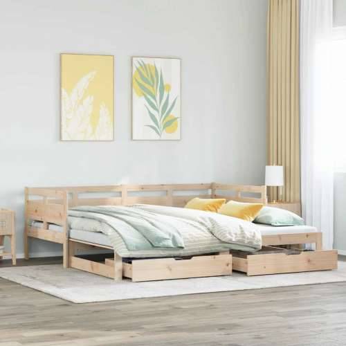Dnevni krevet na razvlačenje s ladicama bez madraca 90 x 190 cm - Prirodna 90 x 190 cm Cijena