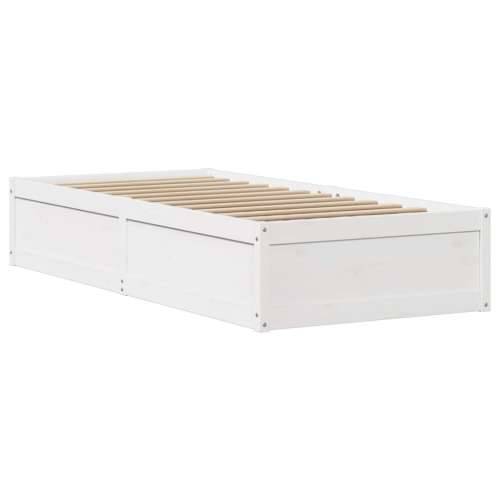 Okvir za krevet s uzglavljem bijeli 90x200 cm masivna borovina - Bijela 90 x 200 cm Cijena