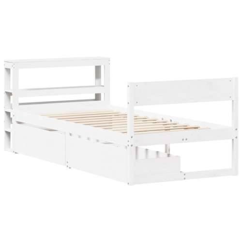 Okvir kreveta bez madraca bijeli 90 x 200 cm masivna borovina - Bijela 90 x 200 cm Cijena