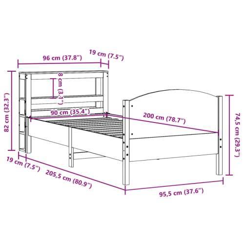 Okvir kreveta bez madraca bijeli 90 x 200 cm masivna borovina - Bijela 90 x 200 cm Cijena