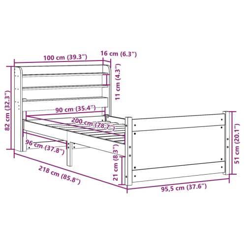 Okvir kreveta s uzglavljem bez madraca bijeli 90x200 cm - Bijela 90 x 200 cm Cijena