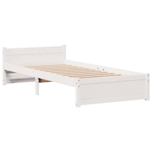 Krevet s regalom z knjige bez madraca bijeli 100x200cm borovina - Bijela 100 x 200 cm Cijena
